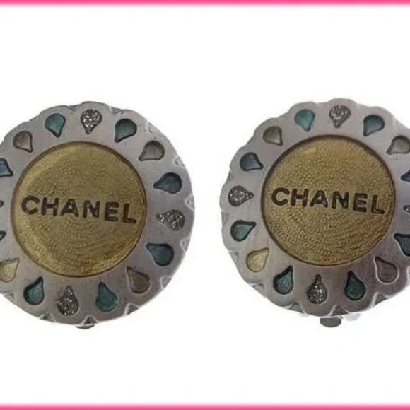 CHANEL Earring Silver x Beige x Green Women Authentic secondhand - Picture 2 of 7